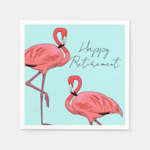 Servilleta De Papel La jubilación tropical de los flamencos rosas