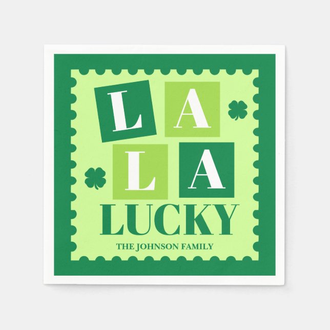 Servilleta De Papel La La Lucky fiesta de San Patricio (Anverso)