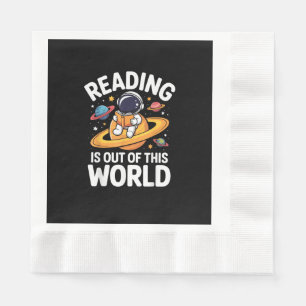 Servilleta De Papel La lectura es divertida libros de espacio fuera de