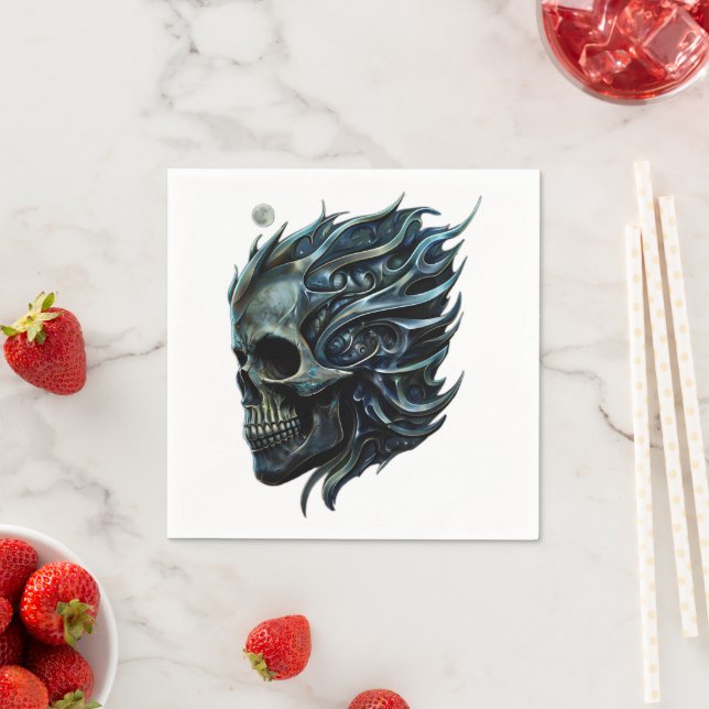 Servilleta De Papel La llama de la vida: un diseño de cráneo. (In situ)