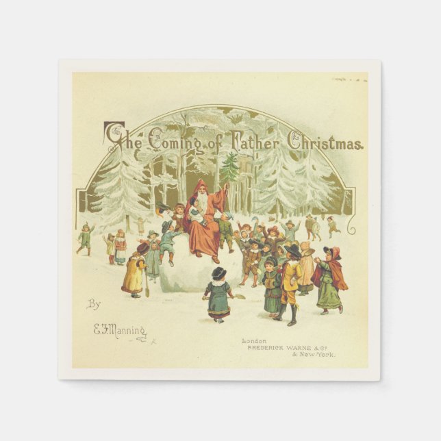 Servilleta De Papel La llegada de la Navidad de los padres (Anverso)