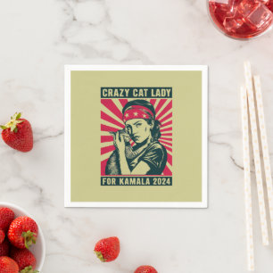 Servilleta De Papel La Loca Dama De Gato De Kamala 2024