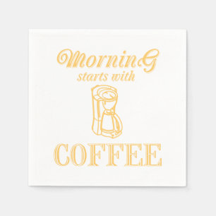 Servilleta De Papel La mañana comienza con el café