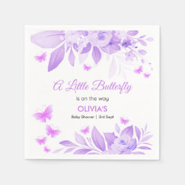 Servilleta De Papel La mariposa morada está en camino a Baby Shower