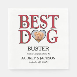 Servilleta De Papel La mejor Boda de perro con la foto de los Mascotas
