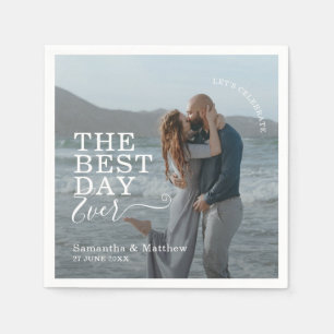 Servilleta De Papel La Mejor Día Jamás Boda de Playa Bohemiana Moderna