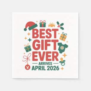 Servilleta De Papel La Mejor Navidad Regalo Llega Abril 2026 Pareja