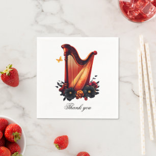 Servilleta De Papel La melodía cósmica, la magia del arpa