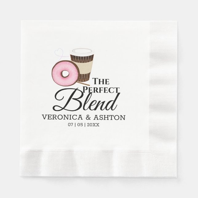 Servilleta De Papel La mezcla perfecta entre café y donut | BODA (Anverso)