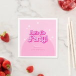 Servilleta De Papel la moda Let's Go Fiesta pink Birthday<br><div class="desc">Chica de color rosa caliente | Toallas de cumpleaños retro | Bebé rosa Chica Nápoles de cumpleaños | cumpleaños de moda.</div>