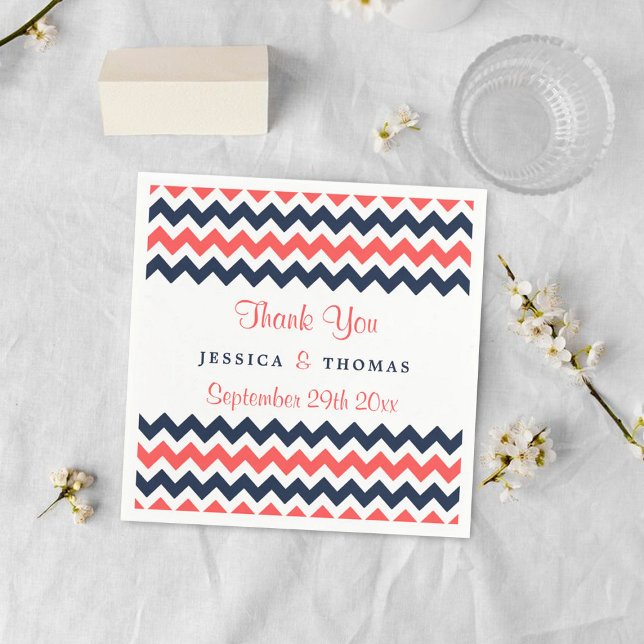 Servilleta De Papel La moderna colección de Bodas de Chevron Navy & Co (Subido por el creador)