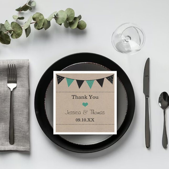 Servilleta De Papel La moderna colección de Bodas turquesa (Subido por el creador)