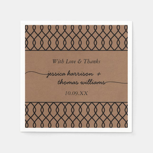 Servilleta De Papel La moderna y caprichosa colección de Bodas Kraft (Anverso)