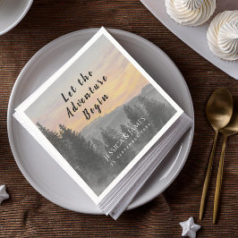 Servilleta De Papel La montaña de los bosques deja que la aventura emp