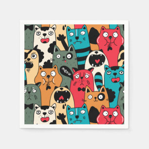 Servilleta De Papel La multitud de gatos