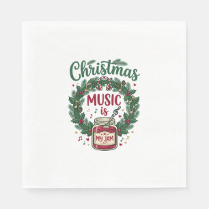 Servilleta De Papel La música de Navidad es un jarrón de piña de Navid