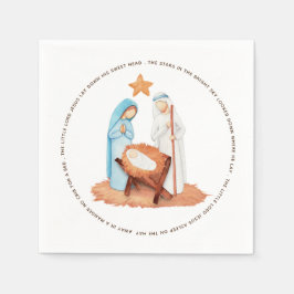 Servilleta De Papel La Natividad minimalista En Una Letras De Manger