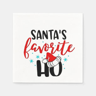Servilleta De Papel La Navidad favorita de Santa Ho Divertida Xmas