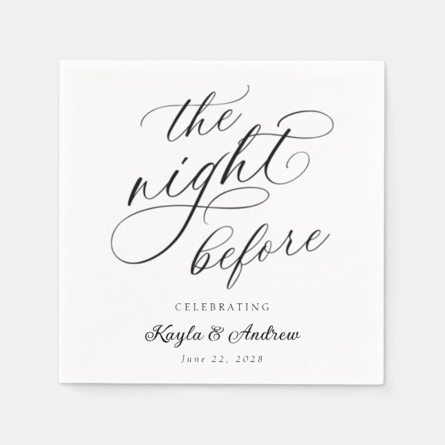 Servilleta De Papel La noche anterior al ensayo Boda (Anverso)