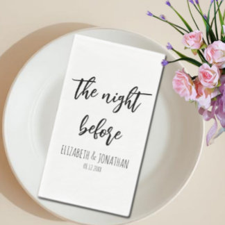 Servilleta De Papel La noche antes de la cena del ensayo Boda