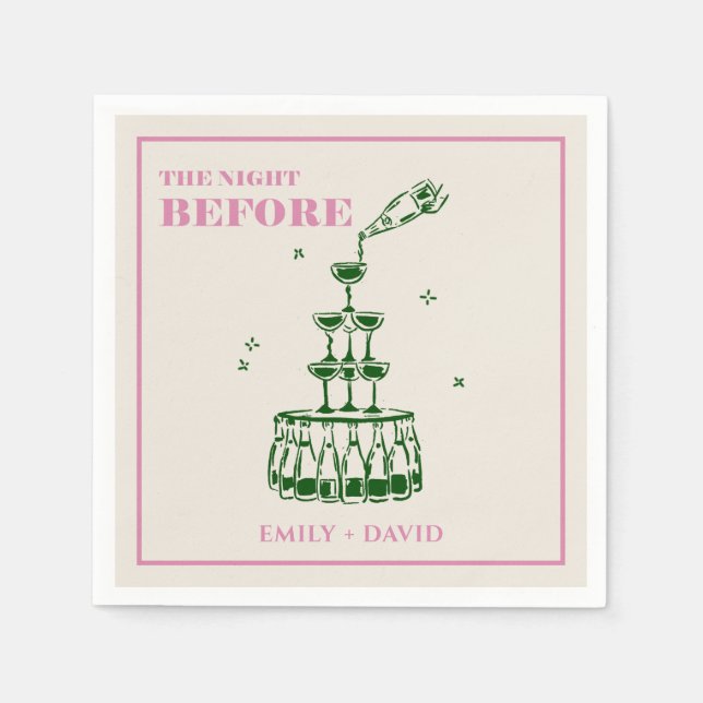 Servilleta De Papel La noche antes de las servilletas Bodas (Anverso)