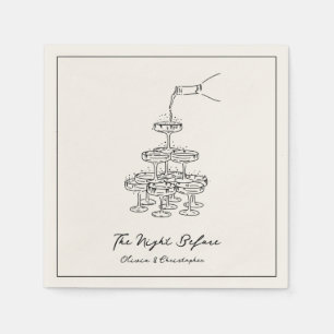 Servilleta De Papel La Noche Antes Del Elegante Esbozo De La Torre De 