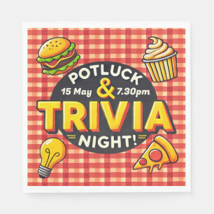 Servilleta De Papel La noche de Potluck y Trivia invitan a la suerte d