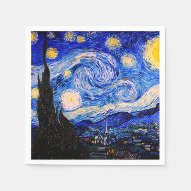 Servilleta De Papel La noche estrellada de Vincent Van Gogh (Anverso)