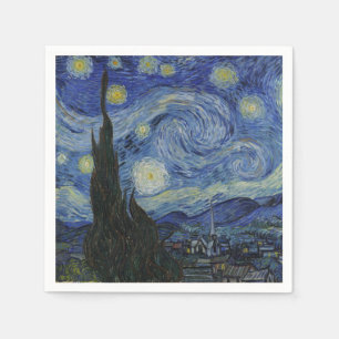 Servilleta De Papel La Noche Estrellada, pintura al óleo, Vincent Van 