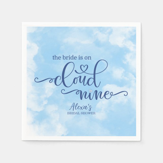 Servilleta De Papel La novia está en el papel de la nube 9 (Anverso)