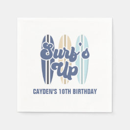 Servilleta De Papel La Ola de Surf está Arriba Cumpleaños Playa Tabla 