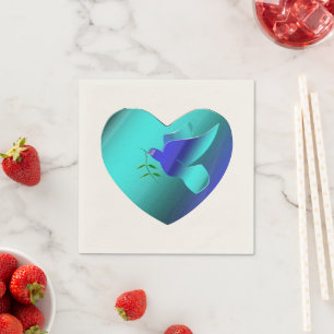 Servilleta De Papel La paloma azul del corazón del cielo