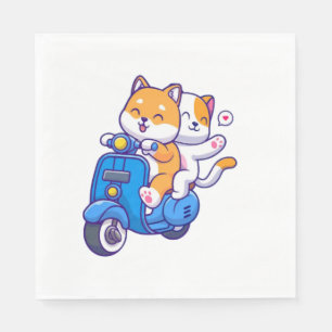 Servilleta De Papel La Pareja de Shiba Adorable