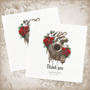 Servilleta De Papel La pasión de Steampunk, el corazón mecánico del am