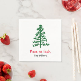 Servilleta De Papel La paz del pino minimalista en el feriado terrestr