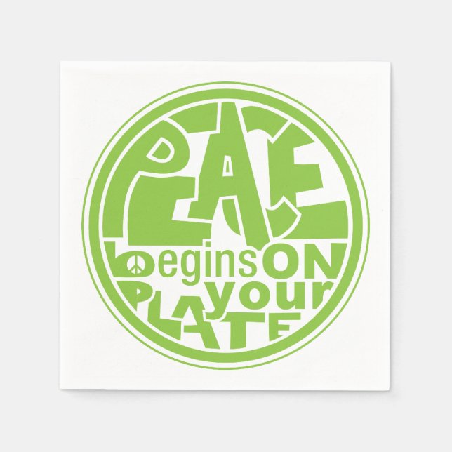 Servilleta De Papel La Paz Vegan Comienza En Tu Napkin De Papel (Anverso)