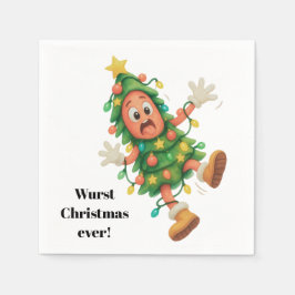 Servilleta De Papel ¡La peor Navidad de Wurst! Salami divertido 