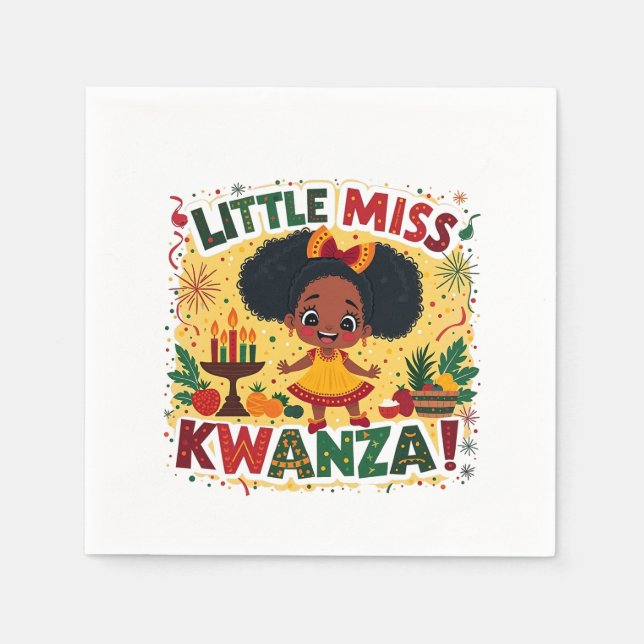 Servilleta De Papel La pequeña Miss Kwanza Afro-American Kwanaz (Anverso)