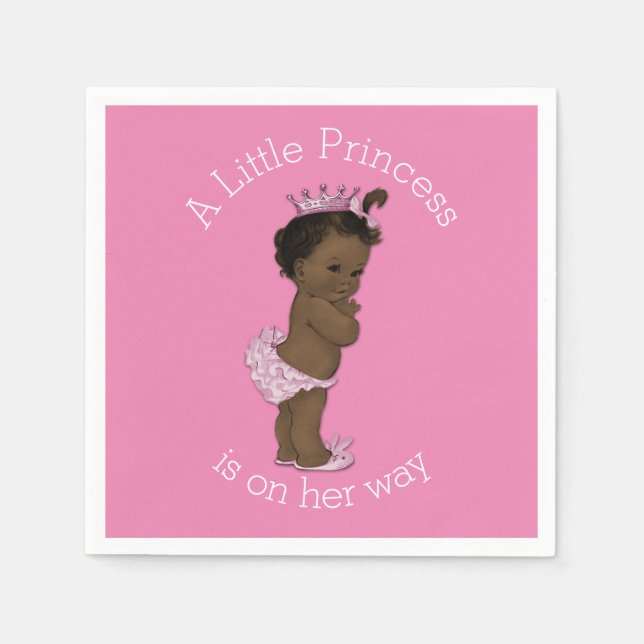 Servilleta De Papel La pequeña princesa étnica Baby Shower rosada (Anverso)