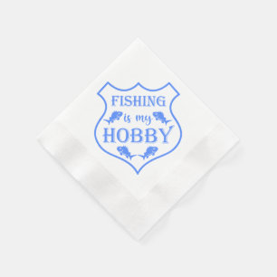 Servilleta De Papel La pesca es mi cita escudo de hobby en el escudo