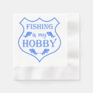 Servilleta De Papel La pesca es mi cita escudo de hobby en el escudo