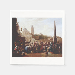 Servilleta De Papel La Piazza del Popolo en Roma por Johannes Lingelba