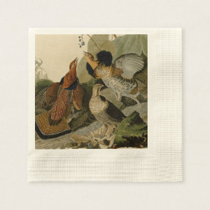 Servilleta De Papel La pintura de Audubon de un trío del urogallo
