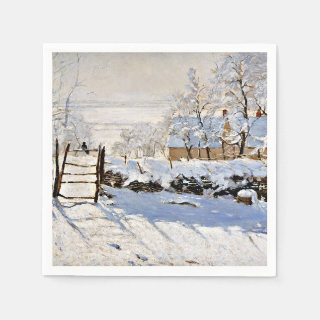 Servilleta De Papel La pintura de Claude Monet, La Magpie, (Anverso)