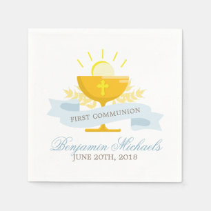 Servilleta De Papel La primera comunión sagrada de los chicos