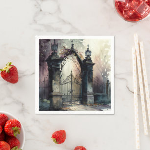 Servilleta De Papel La serie Puerta del Cementerio Gótico Diseño 12