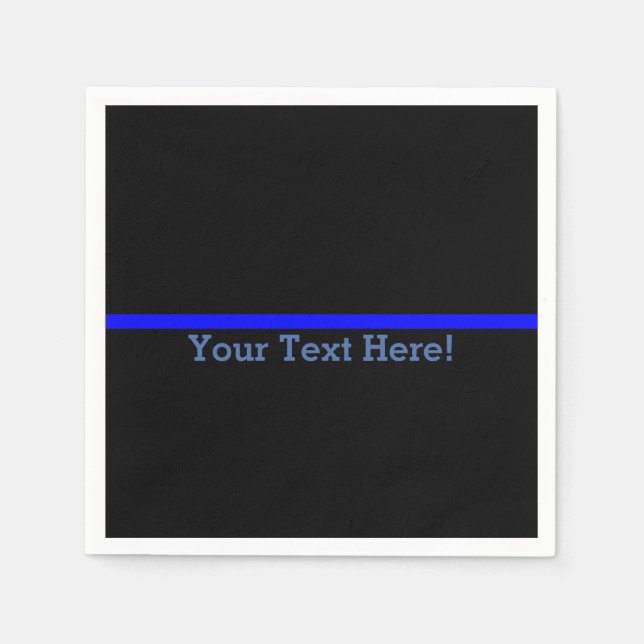 Servilleta De Papel La simbólica delgada línea azul tu texto en negro (Anverso)