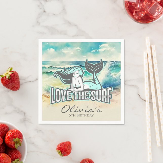 Servilleta De Papel La sirvienta Fiesta ama a la surf (In situ)