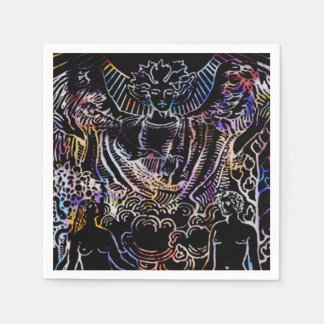 Servilleta De Papel La tarjeta Tarot de los amantes negra