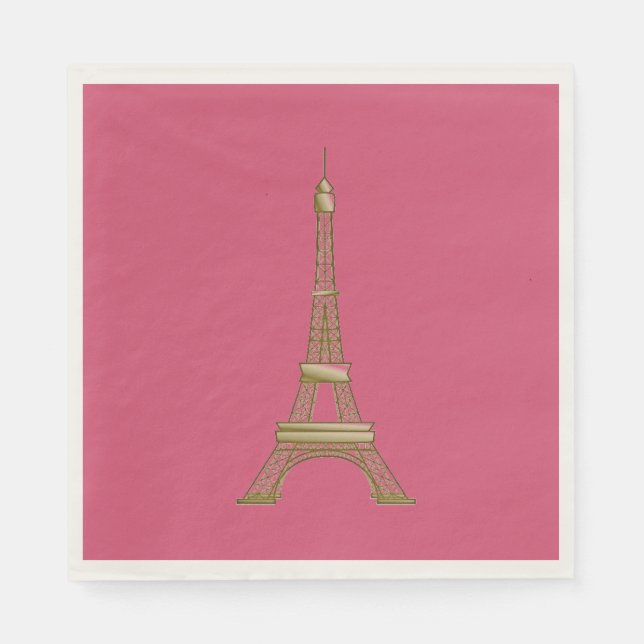 Servilleta De Papel La Torre Eiffel París Fiesta Temática (Anverso)